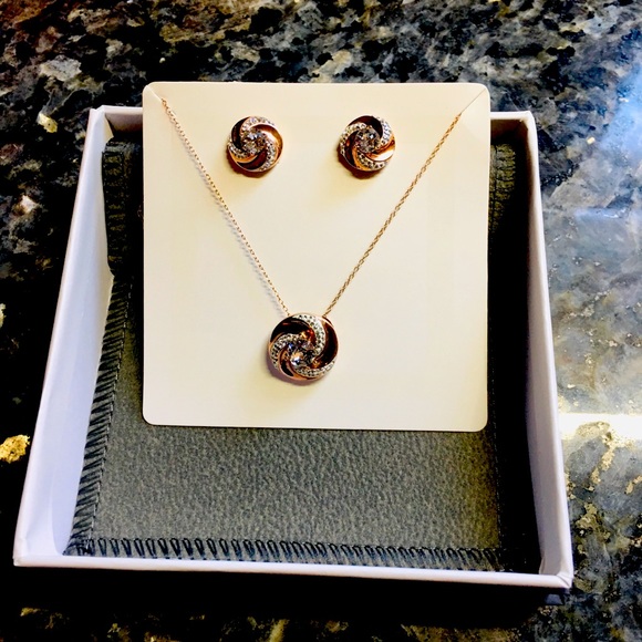 Sterling ‘n’ Ice Pendants & Earring Set - Picture 1 of 4